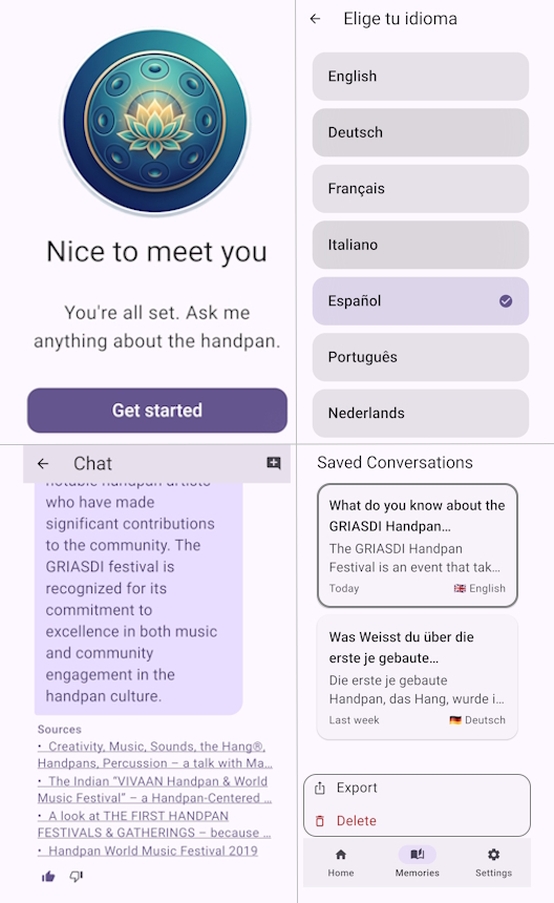 PANIVERSE INFO App auf einem Smartphone